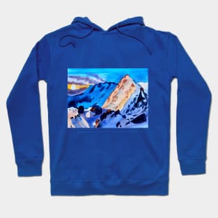 Mountain travel illustration in watercolours Hoodie